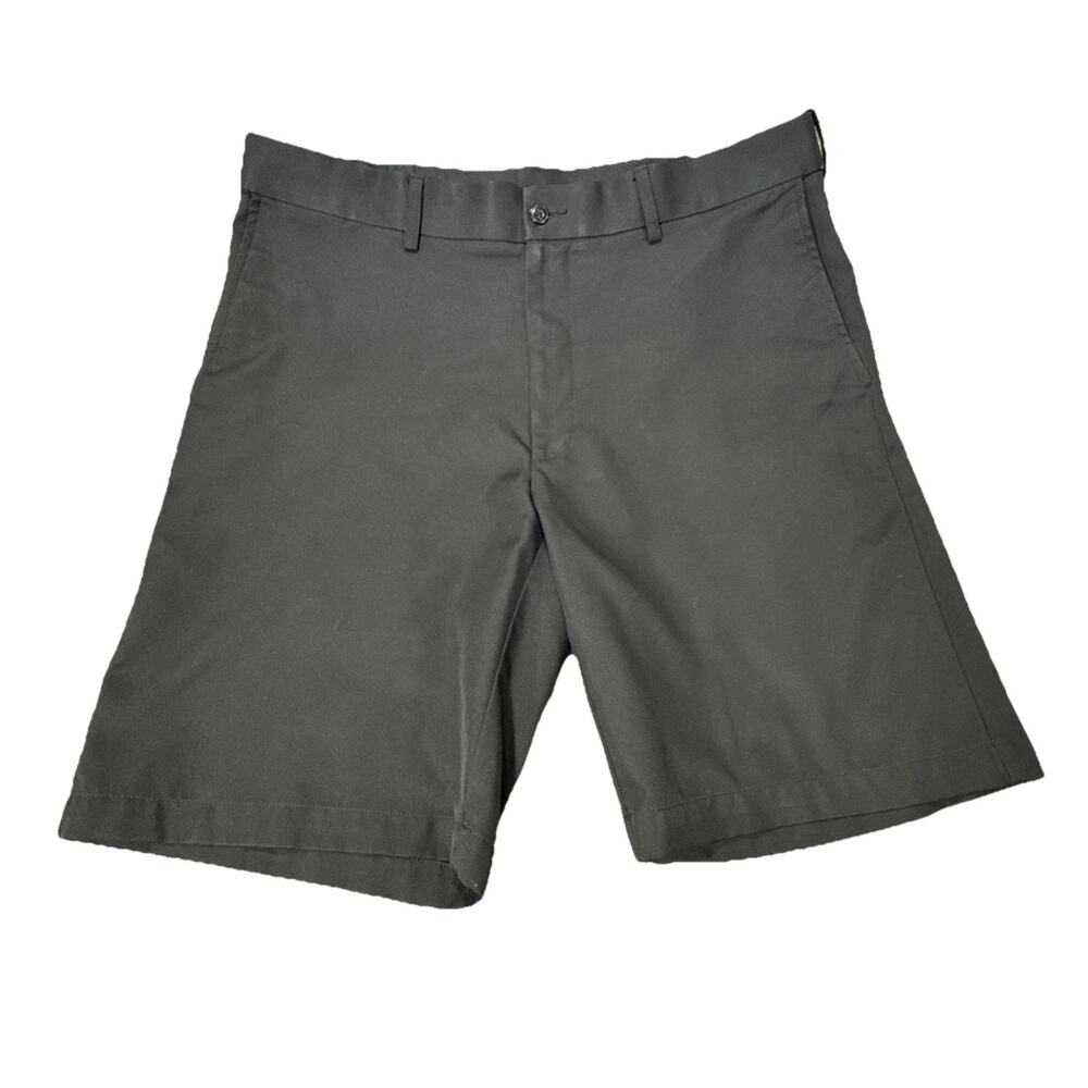 PGA Tour Men’s Golf Shorts Black Flat Front Performance Chino Size 38